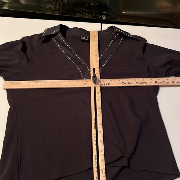 INC International Concepts size XL black v-neck long sleeve with cuffs like new - Picture 4 of 12
